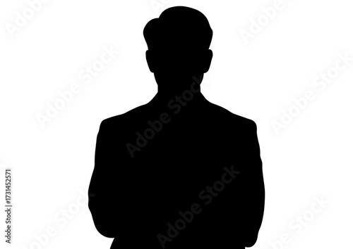 腕組みする男性のシルエット14