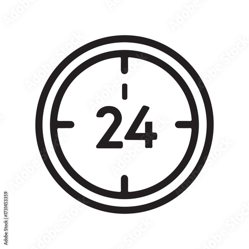 24 Hour Service Clock icon for Availability and Support