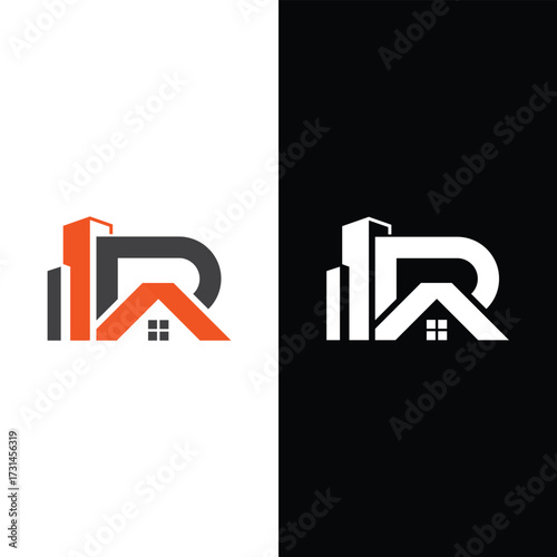 Letter R city property and real estate logo design Stock Vectors and Vector Art.