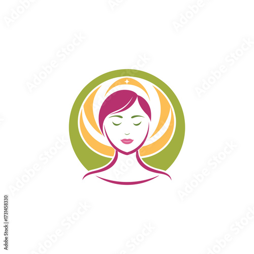 Spa logo simple Woman face logo icon vector Woman face logo