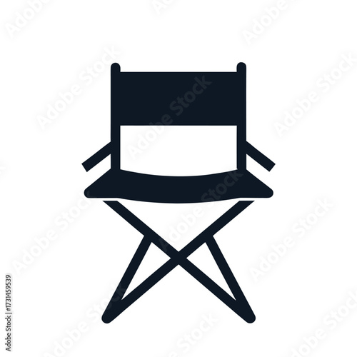 3d movie director chair with film reel illustration