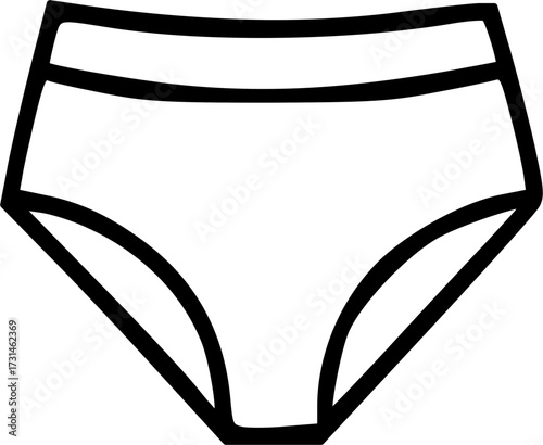 Simple line art drawing of a single pair of women's underwear, depicting a basic brief or panty style.