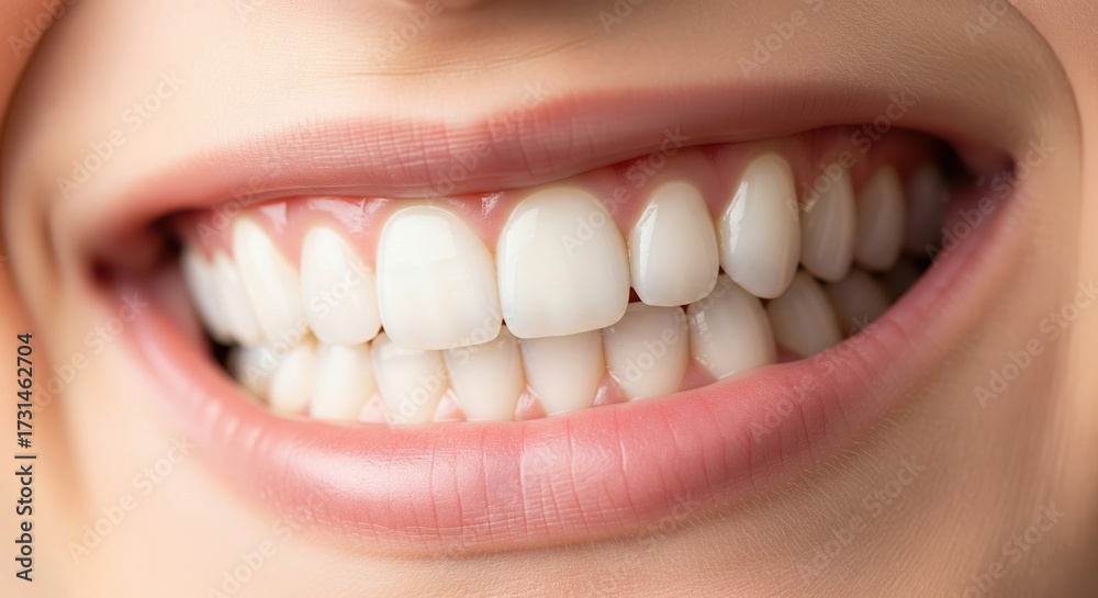 Obraz premium Hollywood smile, woman smiling, white beautiful teeth, dental advertising, medicine, health, copy space, for banner. High quality