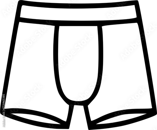Outline drawing of men's underwear, boxer briefs.