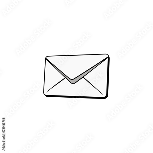 white envelope with flap open casting faint shad