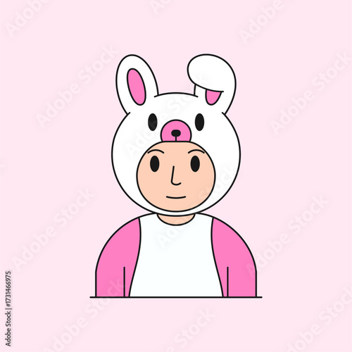 Rabbit Costume Avatar Vector Illustration