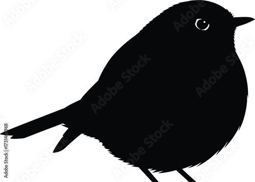 Charming little bird isolated on white background, a delightful silhouette capturing its round body and tiny beak, a symbol of natures delicate beauty