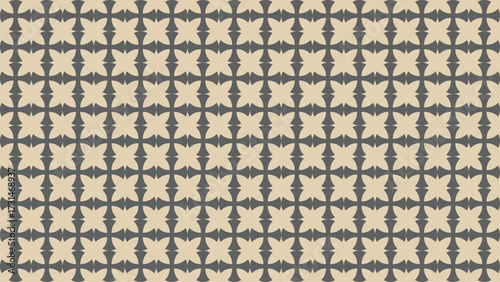 Seamless geometric shapes effect floral textile vector design backdrop.