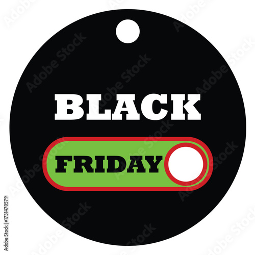 Black Friday Sale Tag Design – Bold, Eye-Catching, Promotional Label for Discounts