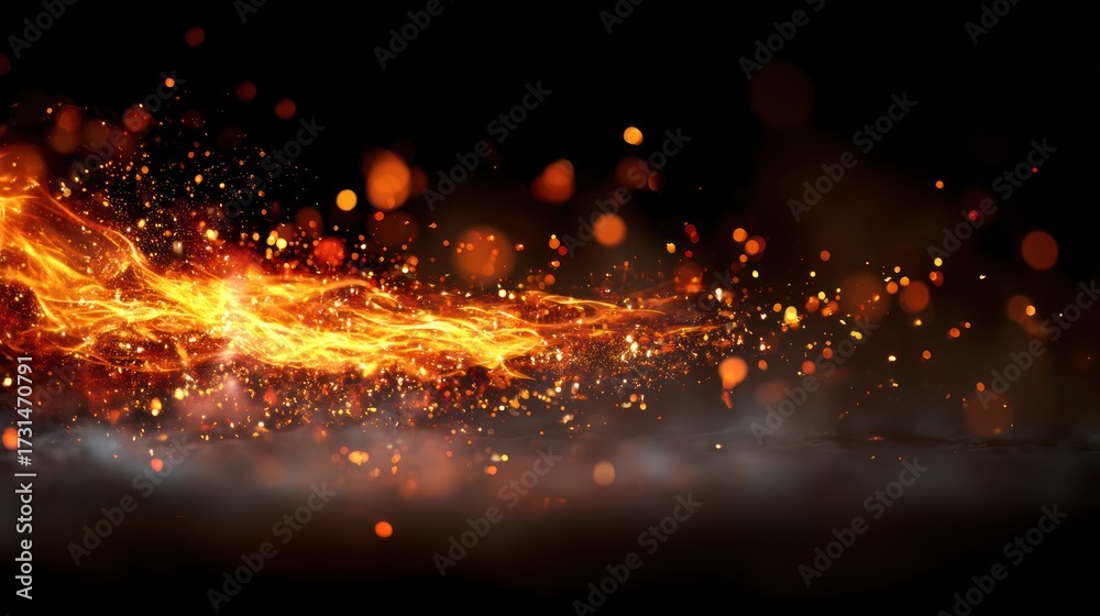 Naklejka premium Fiery energy burst