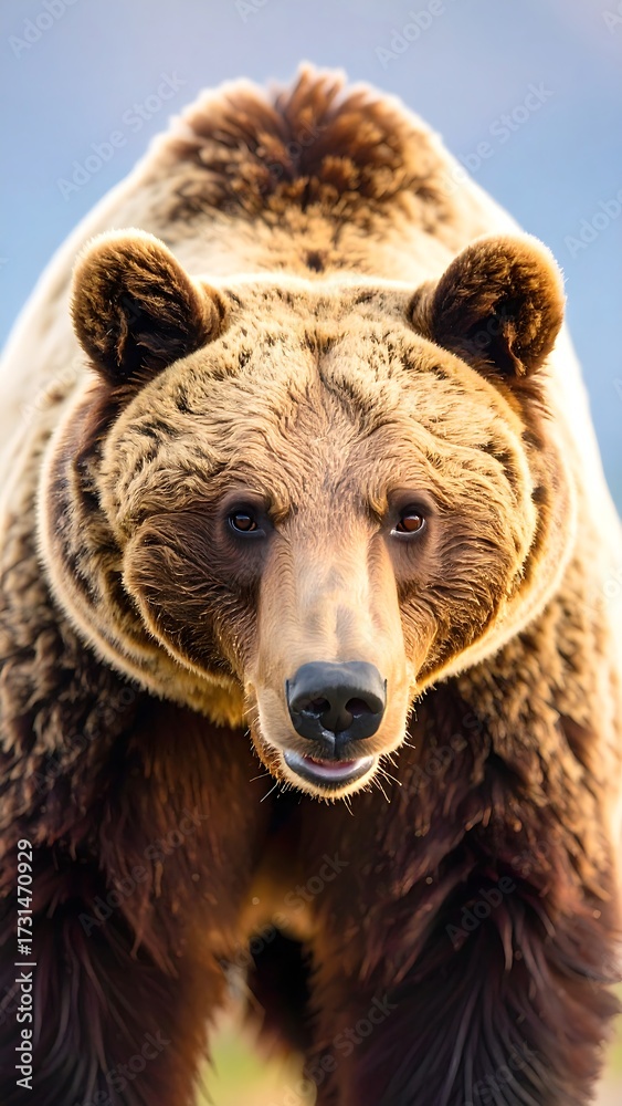 Fototapeta premium Close-up of a large brown bear. Facing the camera