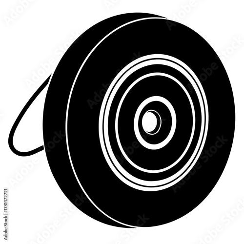 Black and White Tire Icon