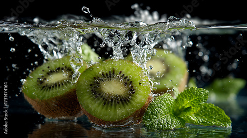 kiwi with water