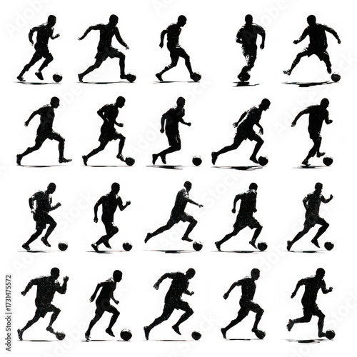 Wallpaper Mural Collection of silhouetted figures depicting various sports actions isolated on transparent background Torontodigital.ca