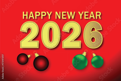 Gold and red 3D illustration of a new year celebration card with the number 2014 and a discount sale sign for the holiday season