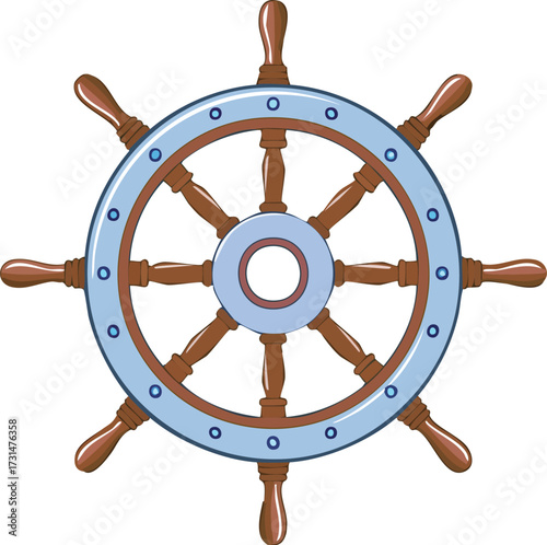 Nautical Helm Classic Design of a Ship's Wheel for Maritime Navigation and Decor