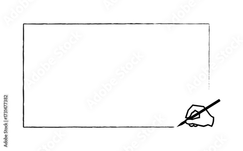 中にテキストを入れるための、手書き風の枠とペン

