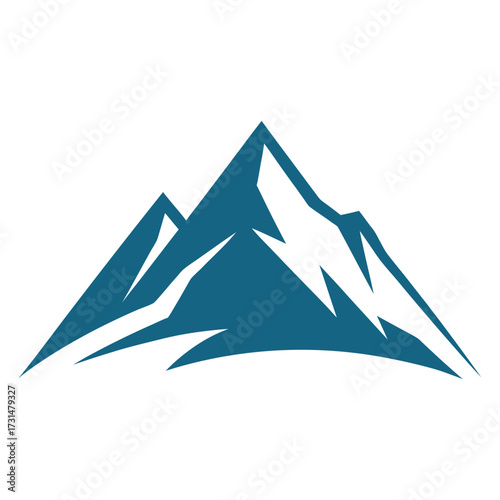 clean minimalist mountain peak logo 