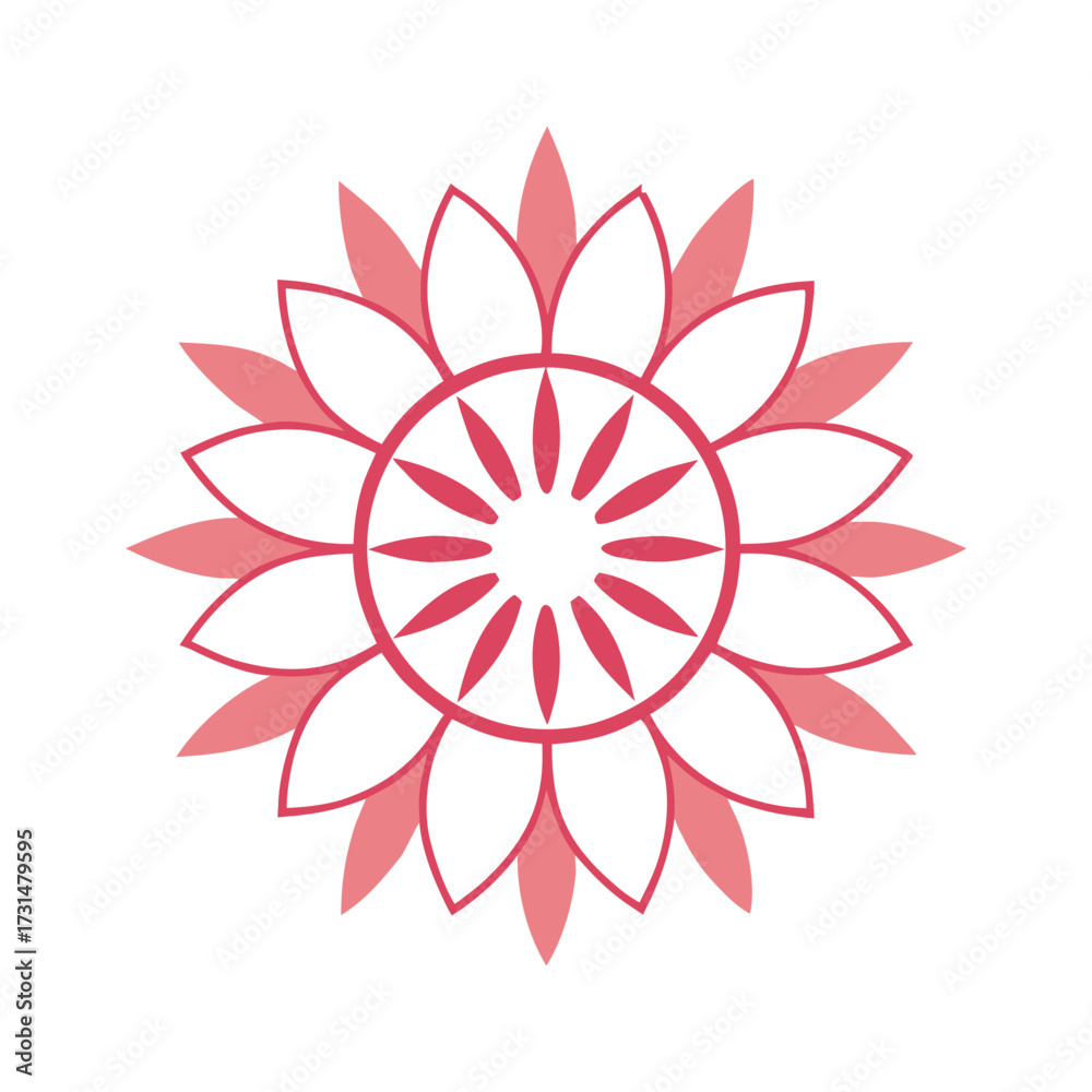 Fototapeta premium minimal circular mandala with thin clean lines 