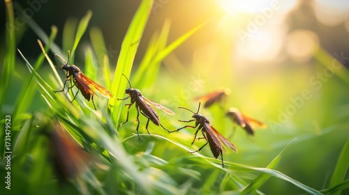 Insects grass sunlight