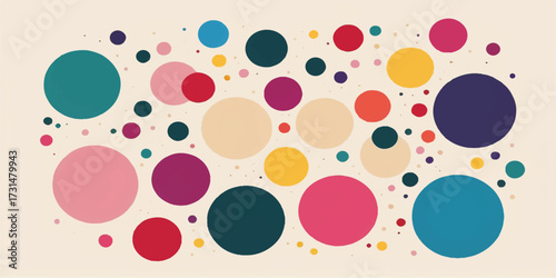 A vibrant, colorful polka dot pattern with a retro feel for a seamless Easter eggs background design