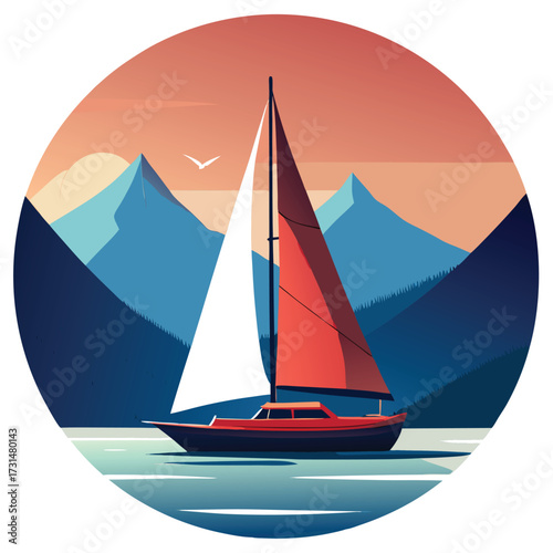 sailboat vector illustration on white background (1).eps