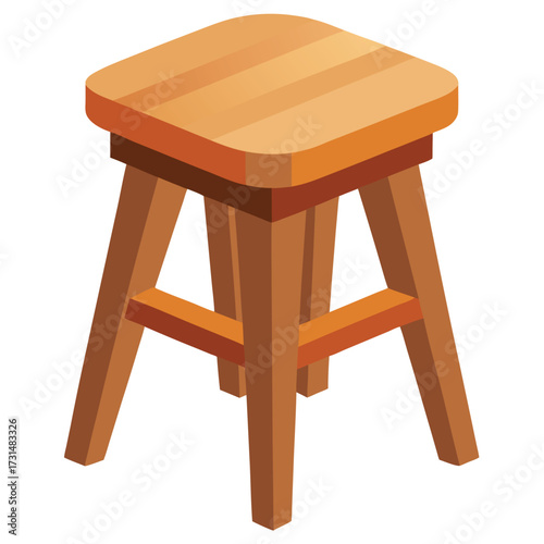 wooden stool vector illustration on white backgrou.eps
