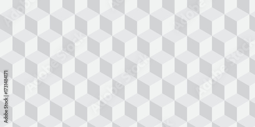 white creative cubes decoration triangle wall and wallpaper textile vector square tile, mosaic endless repeat hexagon block texture background.	