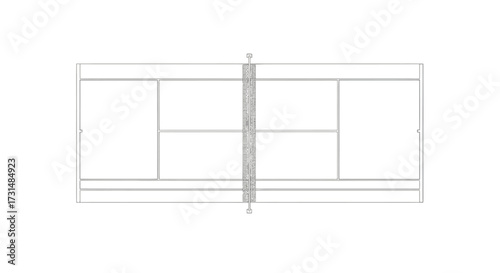 Minimalist Tennis Court Layout for Sports Diagrams, Game Planning, and Athletic Facility Design Presentations, Promoting Athletic Performance and Strategy