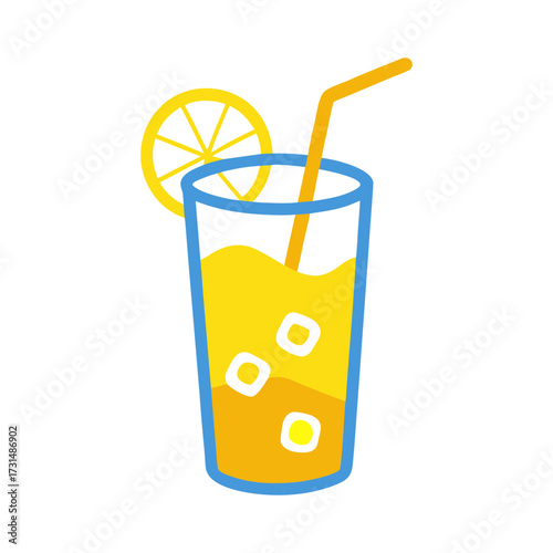 iced honey lemon soda vector illustration 