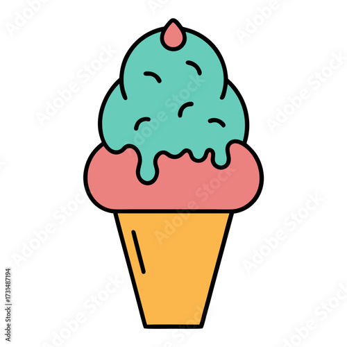tasty and yummy ice cream vector illustration 