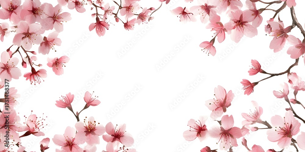 Fototapeta premium Pink Cherry Blossom Frame