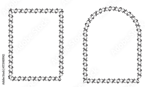 Hand drawn doodle frames . Ornament borders for wedding, greeting cards, menu, picnic invitations. Vector illustration. EPS 10