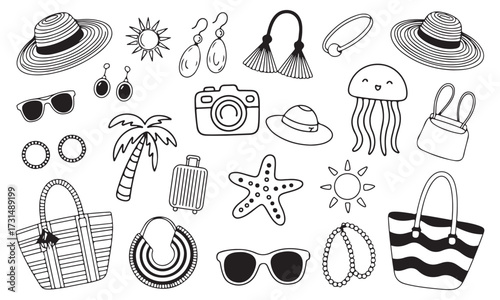 Summer Beach Essentials Vector Icons
