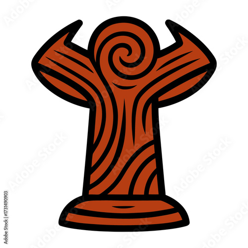 artistic wooden showpiece vector illustration