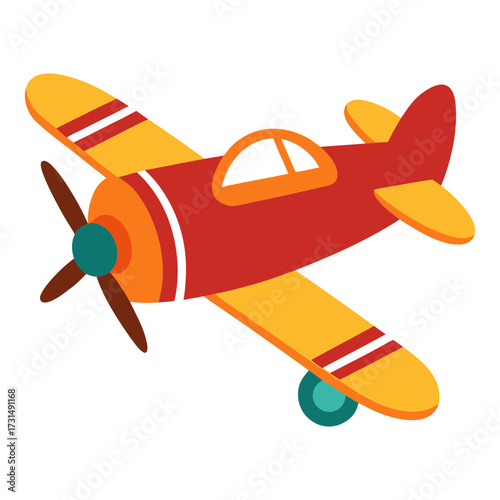 painting of a vintage toy wooden air plane 