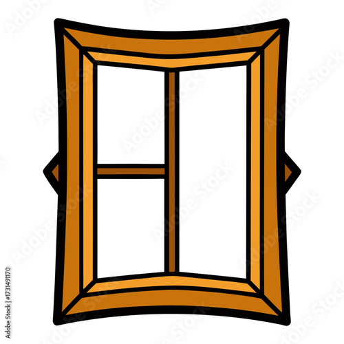 open window frame wooden design