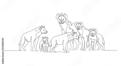 Symphony of Spots A Captivating Family Portrait of Spotted Hyenas in Harmony