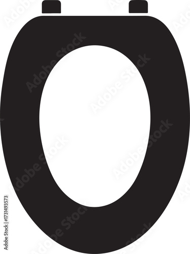 Toilet seat silhouette icon, perfect for bathroom, hygiene, plumbing, sanitary and restroom design.