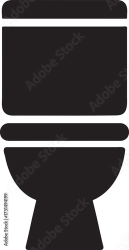 Closed lid toilet silhouette icon, ideal for bathroom, hygiene, sanitary, plumbing, and restroom use.
