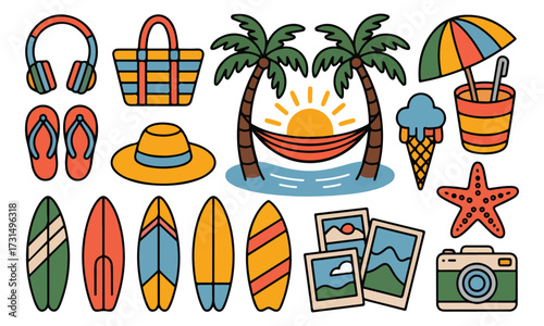 Summer Beach  Vector 