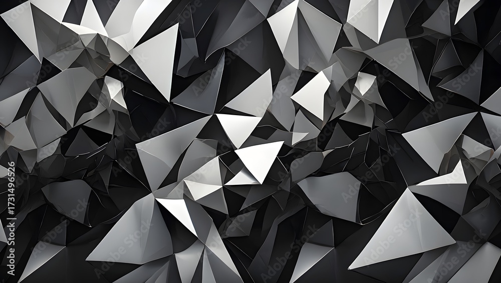 Fototapeta premium Abstract black and white geometric pattern with sharp edges and angular shapes design
