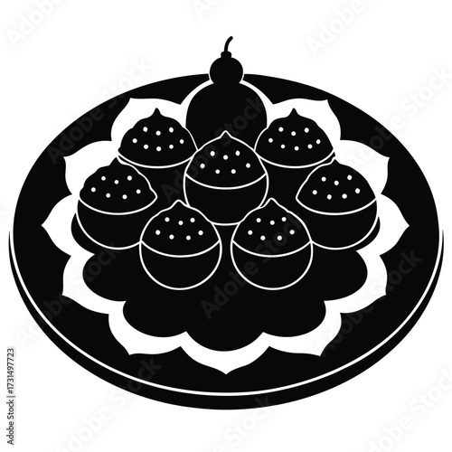 four traditional sweets on a colorful platter for  (3).eps