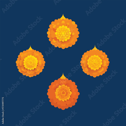 four vibrant marigold flower arrangements for diwa (2).eps