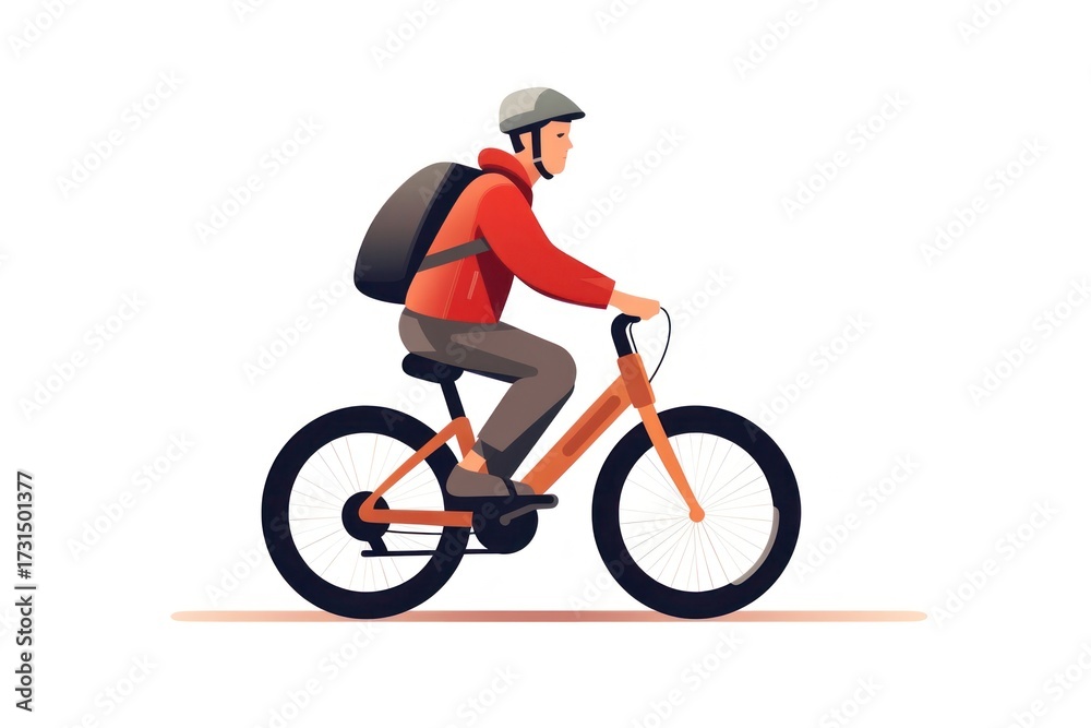 Fototapeta premium Man riding electric bike bicycle vehicle cycling.
