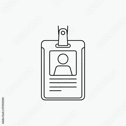 Vector illustration of identification card with photo for security check