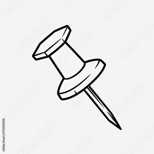 Vector illustration of push pin, drawing pin for notice board or map