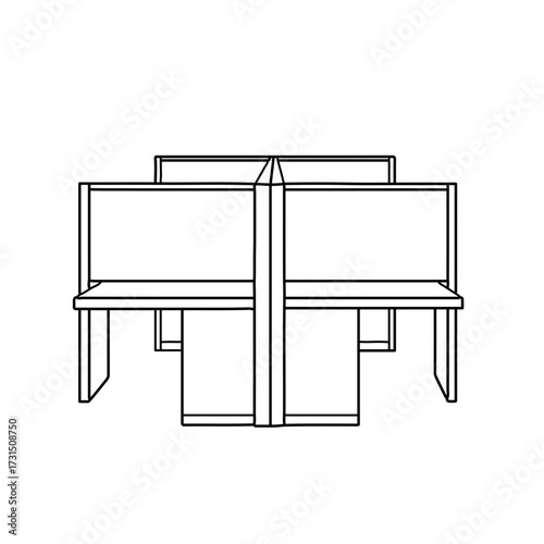Two Private Workstation Desks with Partitions