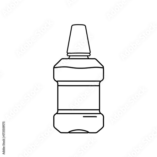 Simple Outline of a Mouthwash Bottle