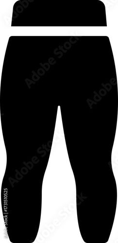 Leggings Pants Icon Black Flat Style Fitness Symbol of Sportswear, Gymwear, Activewear, Workout, Yoga, Trousers, Joggers, Slim Fit, Fashion, Clothing Vector